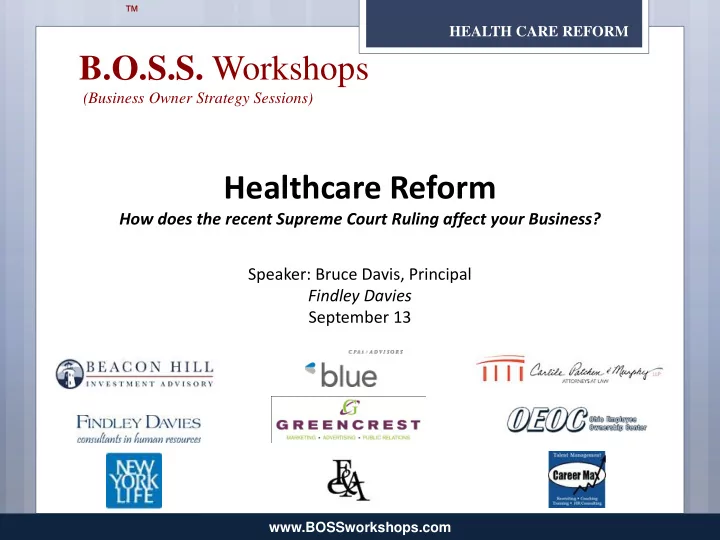 b o s s workshops