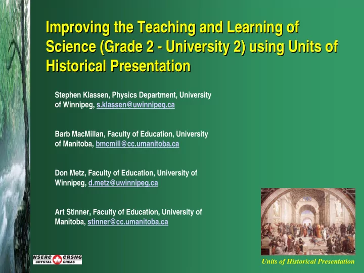 improving the teaching and learning of improving the