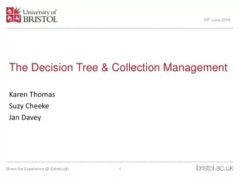 The Decision Tree &amp; Collection Management  Karen Thomas  Suzy Cheeke  Jan Davey  Share the