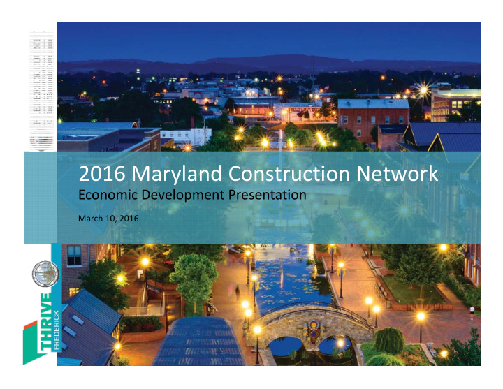 2016 maryland construction network