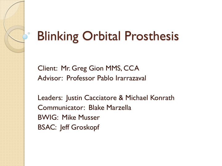 blinking orbital prosthesis