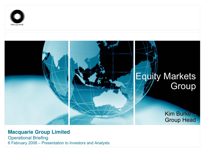 equity markets group