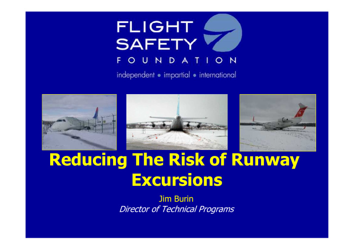 reducing the risk of runway excursions