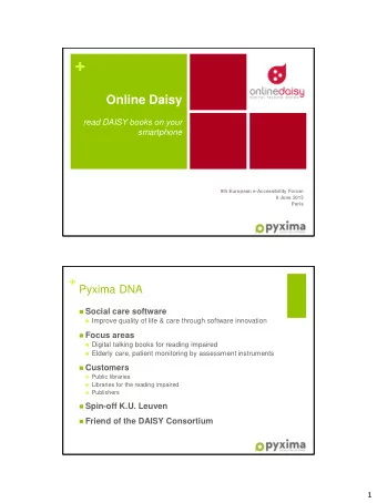 +  Online Daisy  read DAISY books on your smartphone  9th European e-Accessibility Forum  8 June