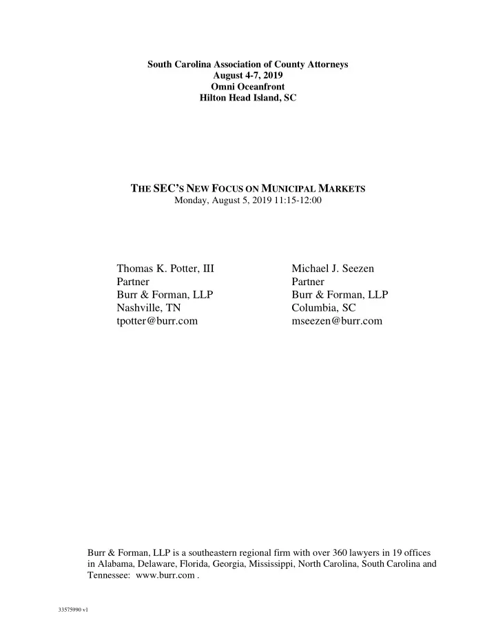 thomas k potter iii michael j seezen partner partner burr