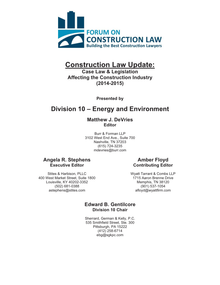construction law update