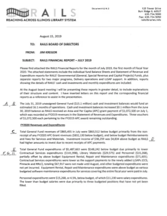 Document 6.2-6.3  K  Delivery deparument expenditures of $211,501 in July were $50,637 below budget