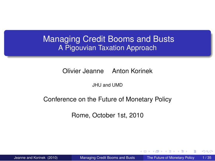 managing credit booms and busts