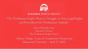 The Nonhuman Rights Projects Struggle to Gain Legal Rights  and Personhood for Nonhuman