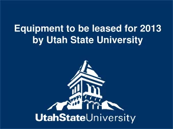 by Utah State University  Lease Price: $6,399  for 400 hours  Lease Price: $5,385 for 400 hours