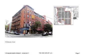 170 BLEECKER STREET, 10/24/2017  Page 1  170 Bleecker Street: Existing Conditions  170 BLEECKER