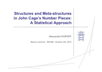 Structures and Meta-structures  in John Cages Number Pieces:  A Statistical Approach  Alexandre