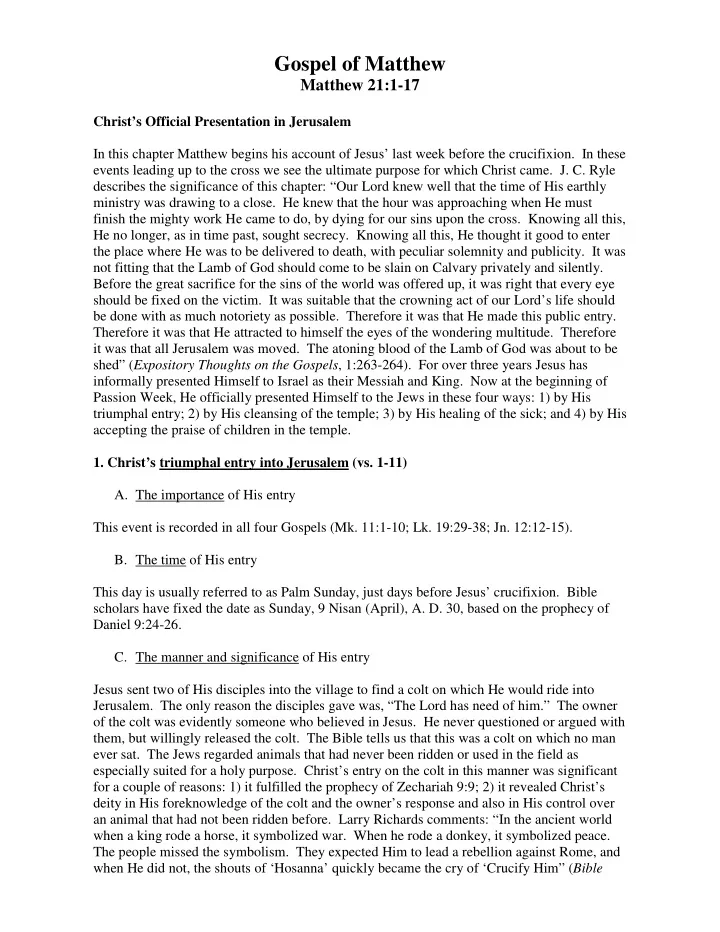 gospel of matthew