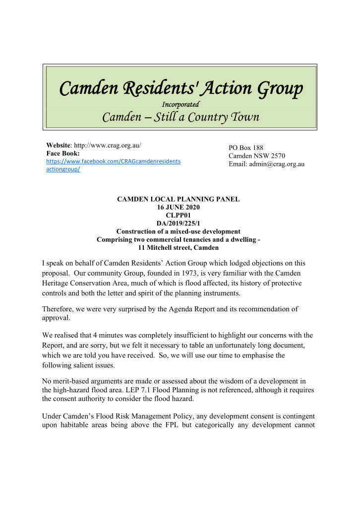 camden residents action group