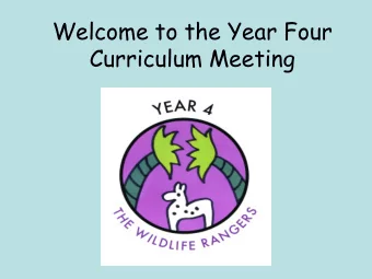 Welcome to the Year Four  Curriculum Meeting  Year overview of Writing  LITERACY  focuses
