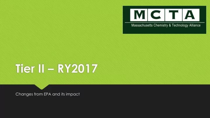 tier ii ry2017