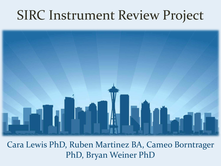 sirc instrument review project