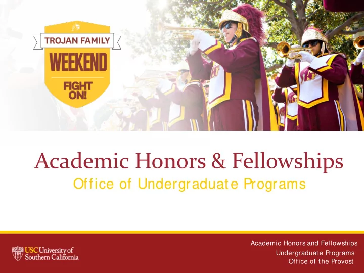 academic honors fellowships