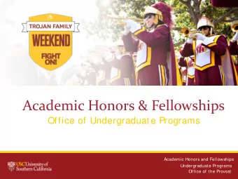 Academic Honors &amp; Fellowships  Office of Undergraduate Programs  Academic Honors and