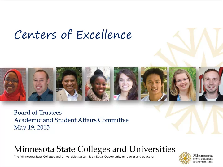 centers of excellence