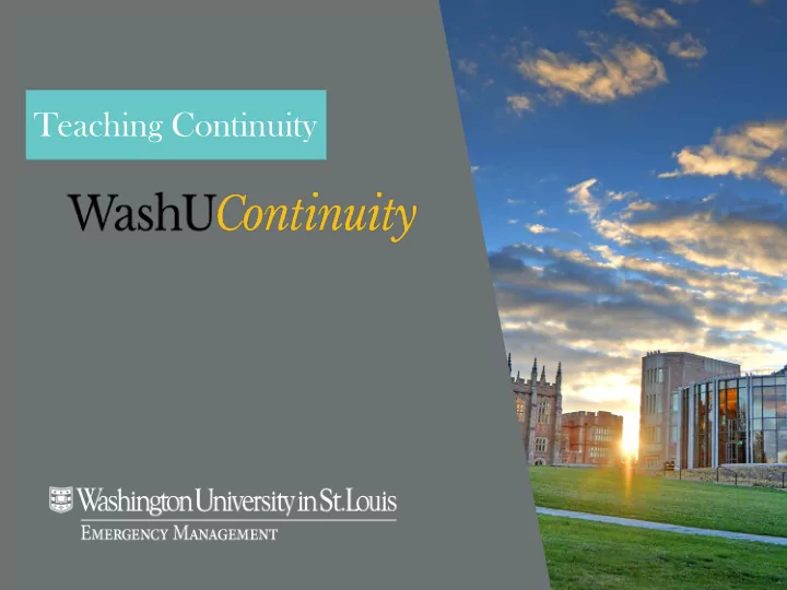 teaching continuity goals