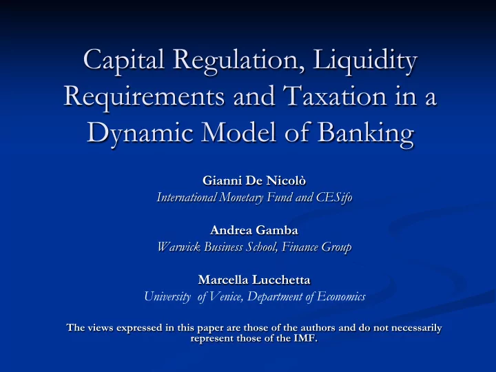 capital regulation liquidity requirements and taxation in
