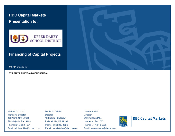 rbc capital markets presentation to financing of capital