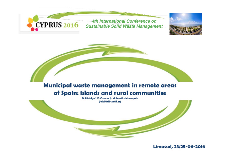 municipal waste management in remote areas of spain