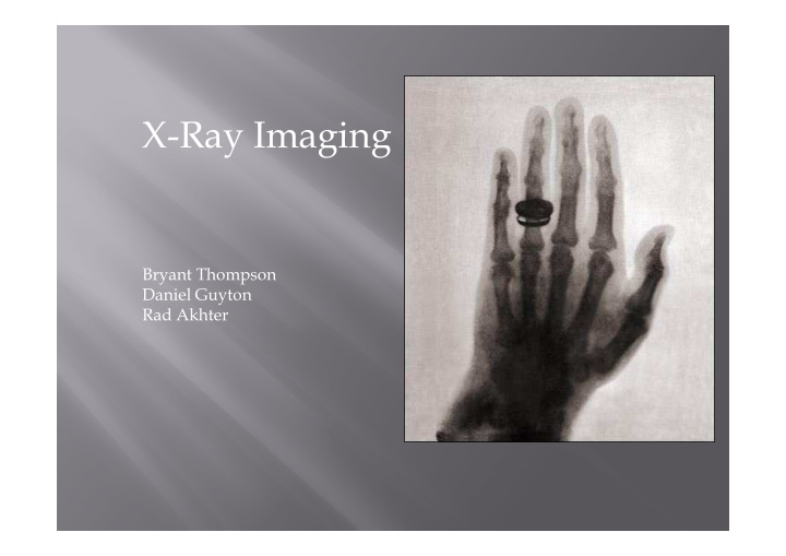 x ray imaging