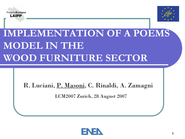 implementation of a poems model in the wood furniture