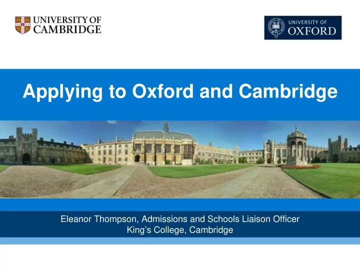 applying to oxford and cambridge