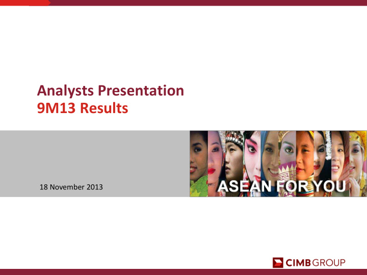 analysts presentation 9m13 results