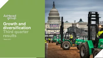 Growth and  diversification  7 March 2017  LEGAL NOTICE  This presentation has been prepared to