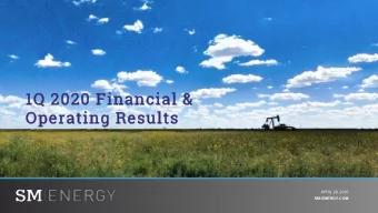 Operating Results  APRIL 29, 2020  SM-ENERGY.COM  DISCLAIMERS  Forward-looking statements  This