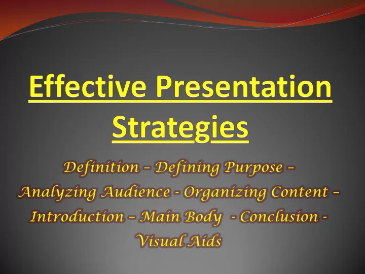 oral presentation