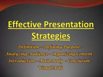 Oral Presentation  Half of  of the  the worl  orld is  is comp  ompose  osed of  of pe