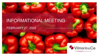 INFORMATIONAL MEETING  FEBRUARY 27, 2020  1  FEBRUARY 27, 2020  INFORMATIONAL MEETING  AGENDA  KEY