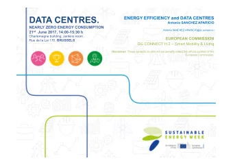 DATA CENTRES.  ENERGY EFFICIENCY and DATA CENTRES  Antonio SANCHEZ APARICIO  NEARLY ZERO ENERGY
