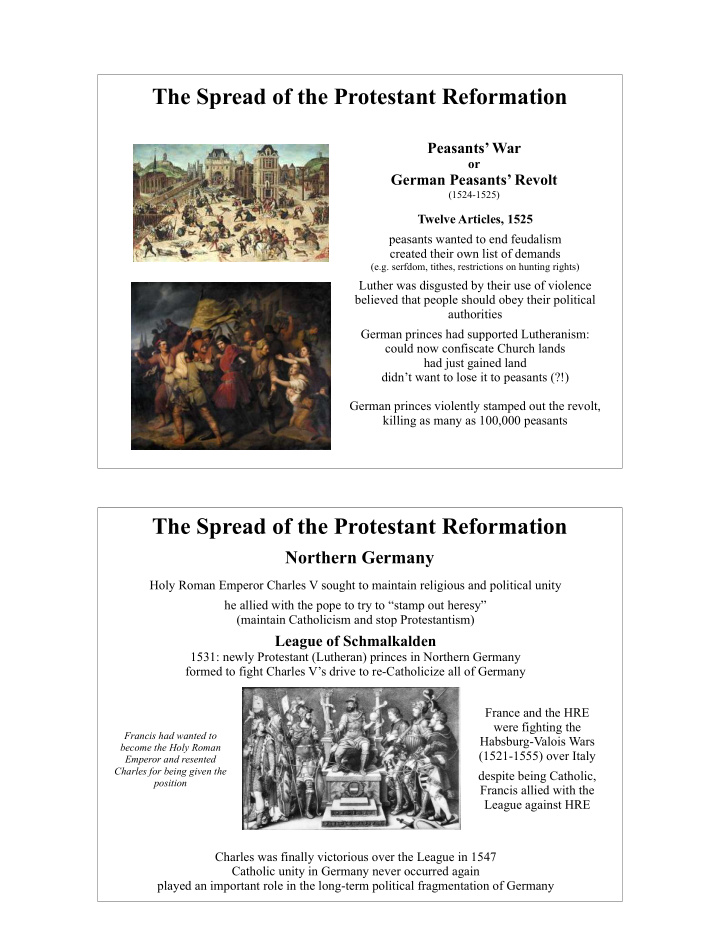 the spread of the protestant reformation