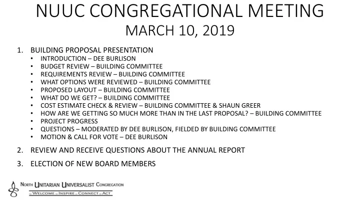 nuuc congregational meeting