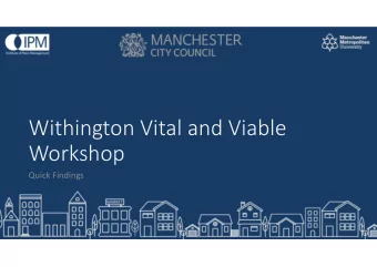 Withington Vital and Viable  Workshop  Quick Findings  Analysis of individual reponses  Over 40