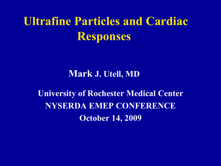 ultrafine particles and cardiac