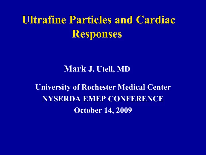 ultrafine particles and cardiac