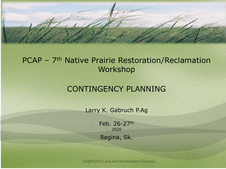 contingency planning larry k gabruch p ag feb 26 27 th