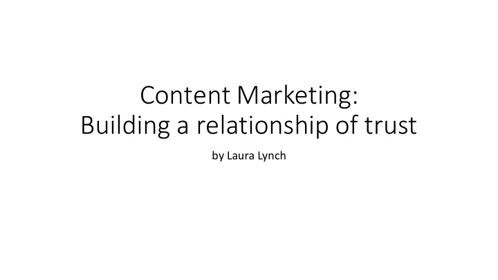 content marketing building a relationship of trust