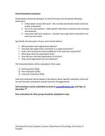 Final  Presentation  Evaluation      Presentations  should  last  between