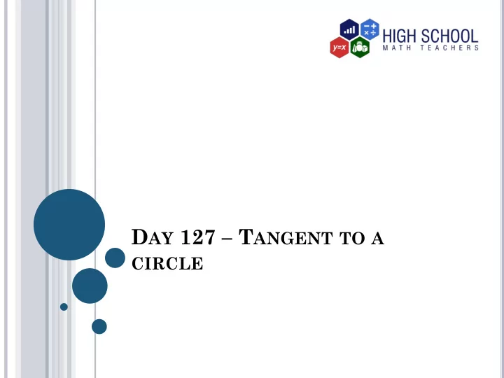 constructing a tangent from an external point let us