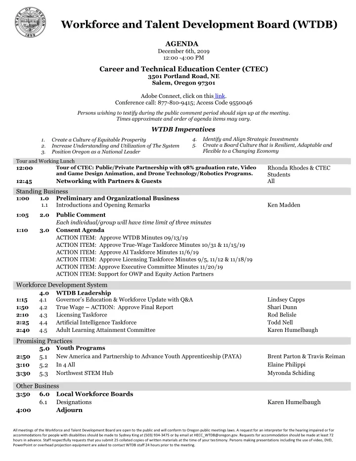 workforce and talent development board wtdb