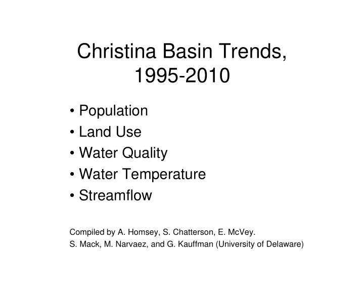 christina basin trends 1995 2010