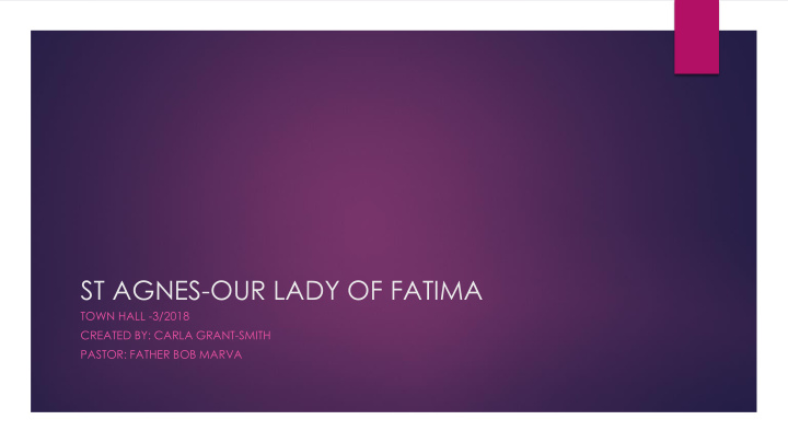 st agnes our lady of fatima